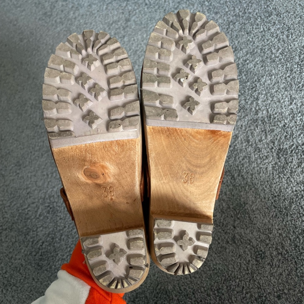 Free People Tan Braided Leather Clogs - Picture 2 of 2